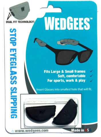 Dual Fit Black Molded Wedgees.   Fits small and Large frames