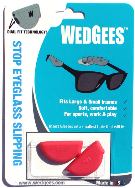 Dual Fit Red Molded Wedgees.   Fits Small and Large frames